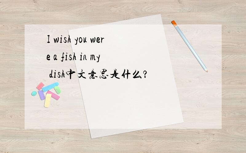 I wish you were a fish in my dish中文意思是什么?