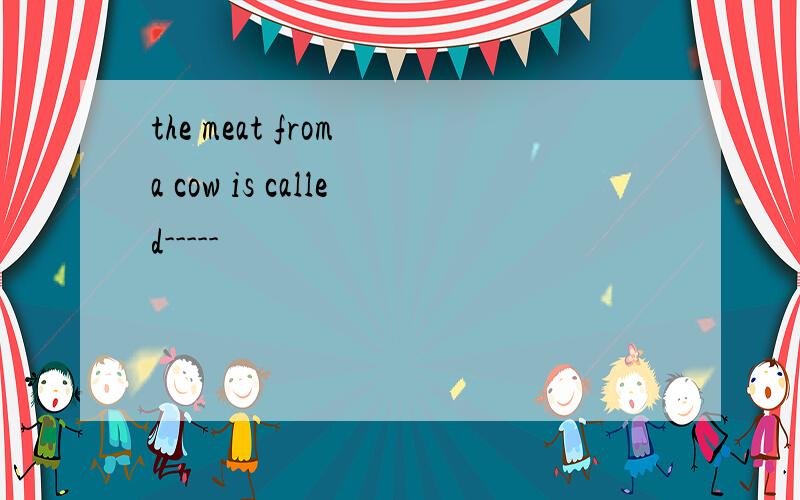 the meat from a cow is called-----