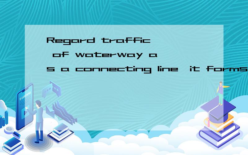 Regard traffic of waterway as a connecting line,it forms the ecological view axis from west to easregard 用变成regarding吗?