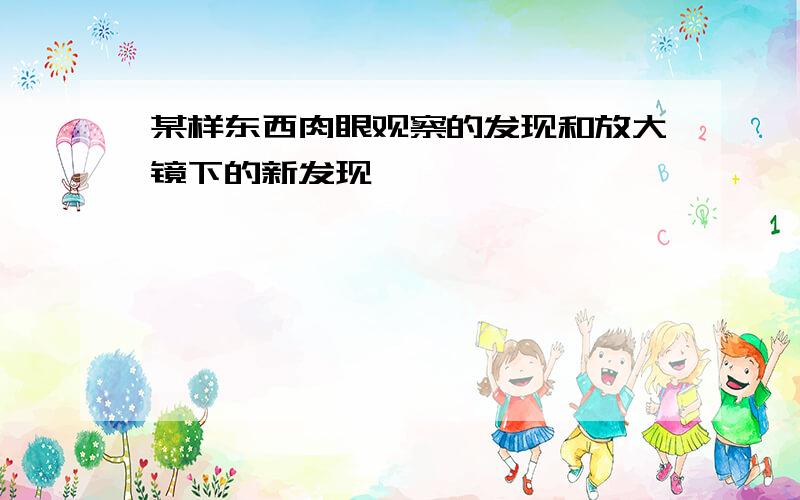 某样东西肉眼观察的发现和放大镜下的新发现