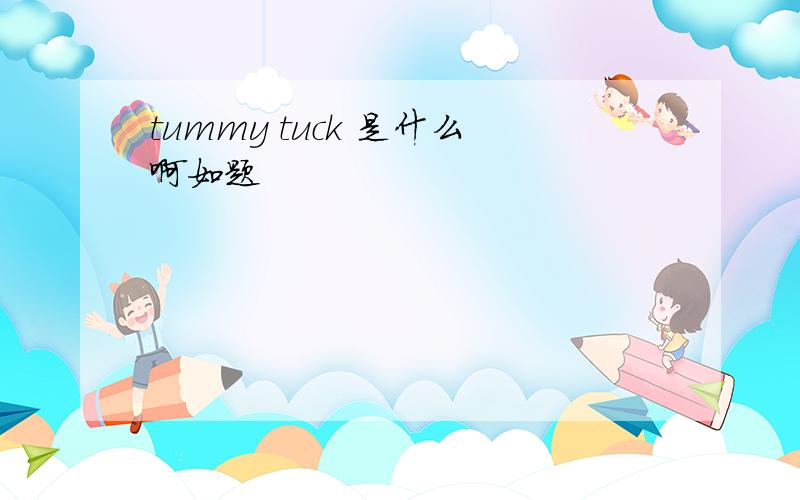 tummy tuck 是什么啊如题