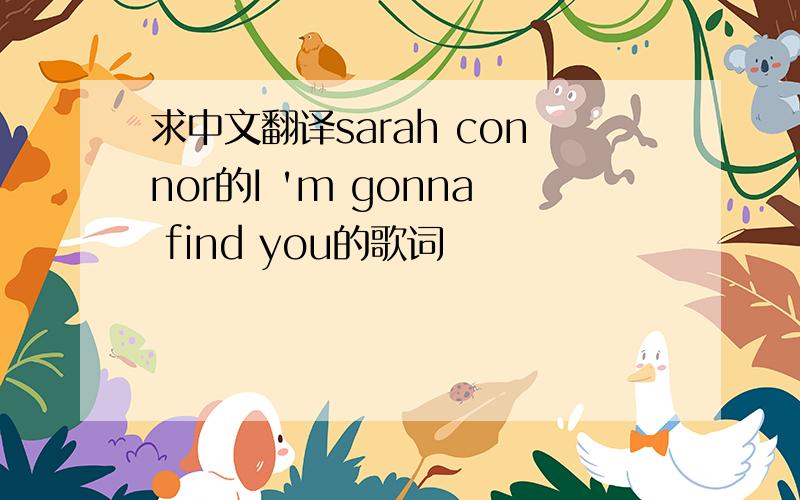 求中文翻译sarah connor的I 'm gonna find you的歌词