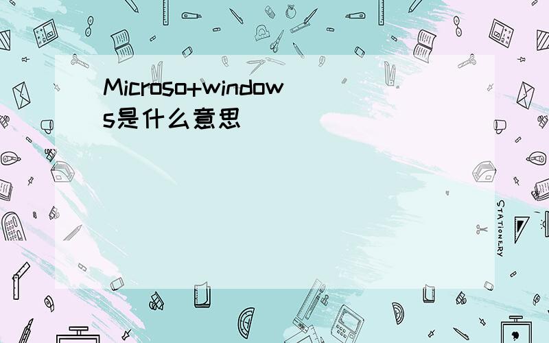 Microso+windows是什么意思