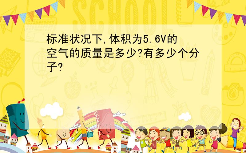 标准状况下,体积为5.6V的空气的质量是多少?有多少个分子?