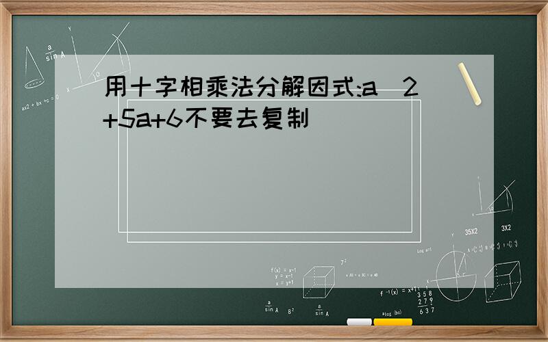 用十字相乘法分解因式:a^2+5a+6不要去复制