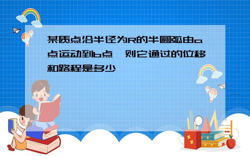 某质点沿半径为R的半圆弧由a点运动到b点,则它通过的位移和路程是多少