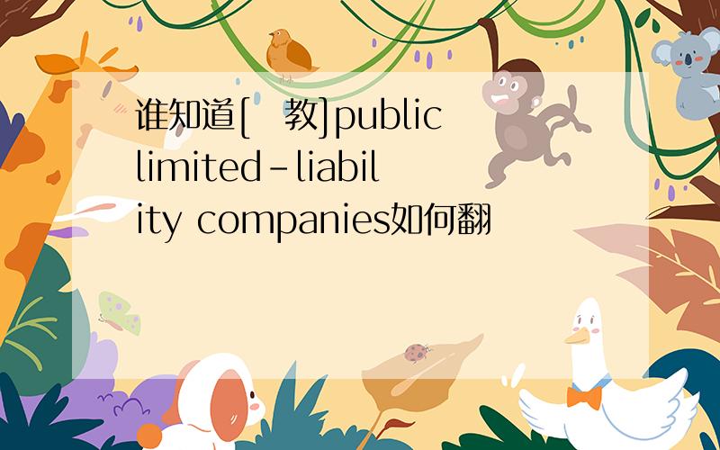 谁知道[請教]public limited-liability companies如何翻譯