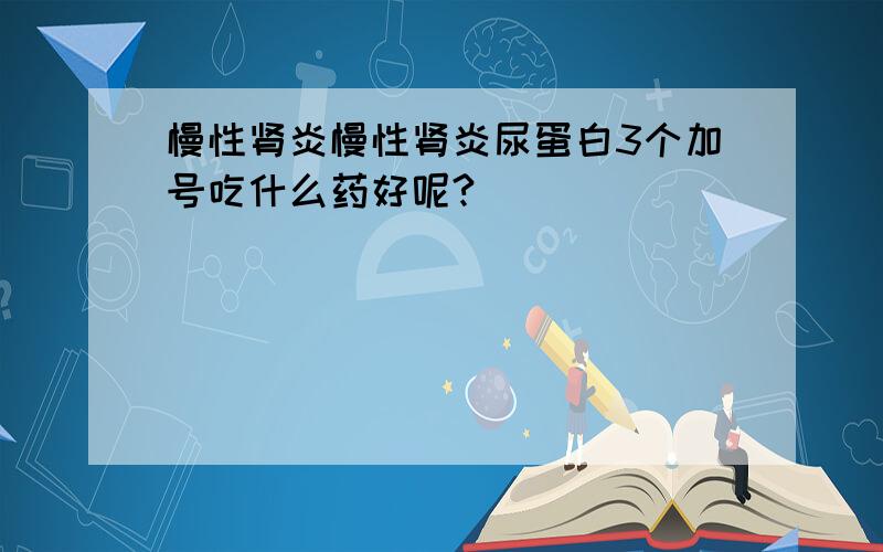 慢性肾炎慢性肾炎尿蛋白3个加号吃什么药好呢?