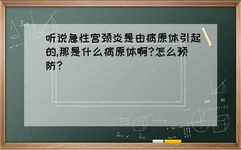 听说急性宫颈炎是由病原体引起的,那是什么病原体啊?怎么预防?