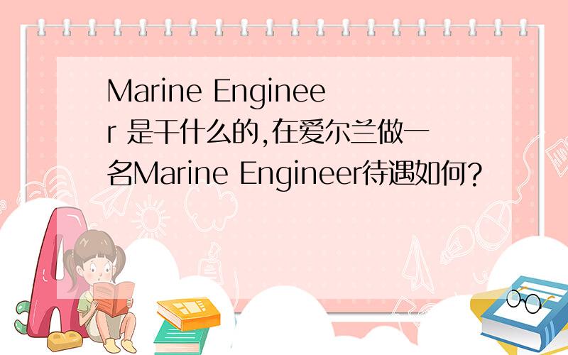 Marine Engineer 是干什么的,在爱尔兰做一名Marine Engineer待遇如何?