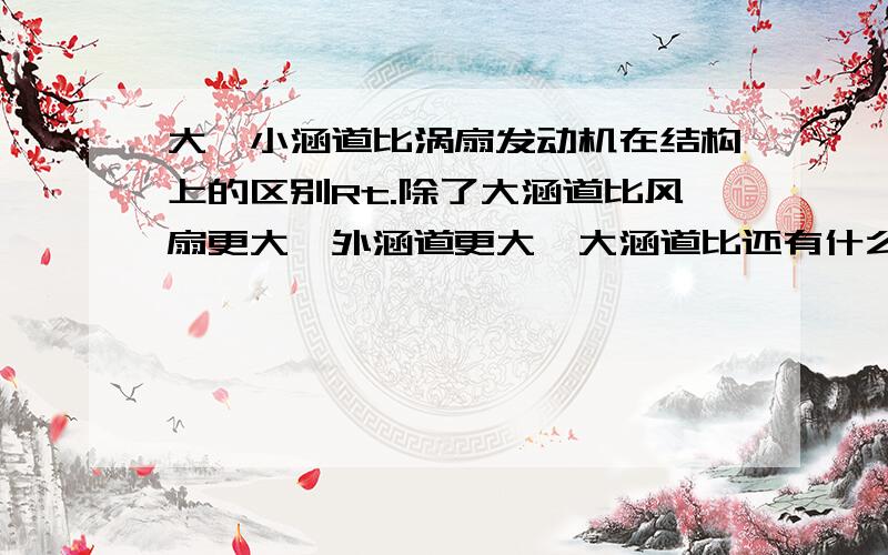 大,小涵道比涡扇发动机在结构上的区别Rt.除了大涵道比风扇更大,外涵道更大,大涵道比还有什么与小涵道比发动机结构不同的地方吗?比如喷管等等.感谢万分