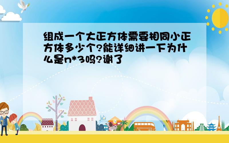 组成一个大正方体需要相同小正方体多少个?能详细讲一下为什么是n*3吗?谢了