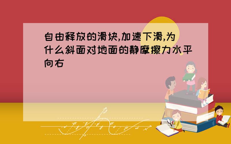 自由释放的滑块,加速下滑,为什么斜面对地面的静摩擦力水平向右