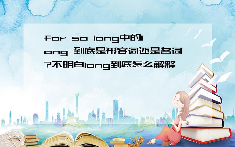 for so long中的long 到底是形容词还是名词?不明白long到底怎么解释