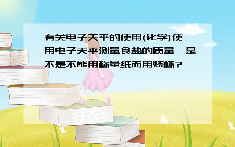 有关电子天平的使用(化学)使用电子天平测量食盐的质量,是不是不能用称量纸而用烧杯?