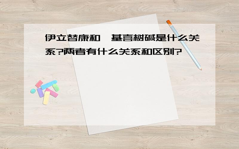 伊立替康和羟基喜树碱是什么关系?两者有什么关系和区别?