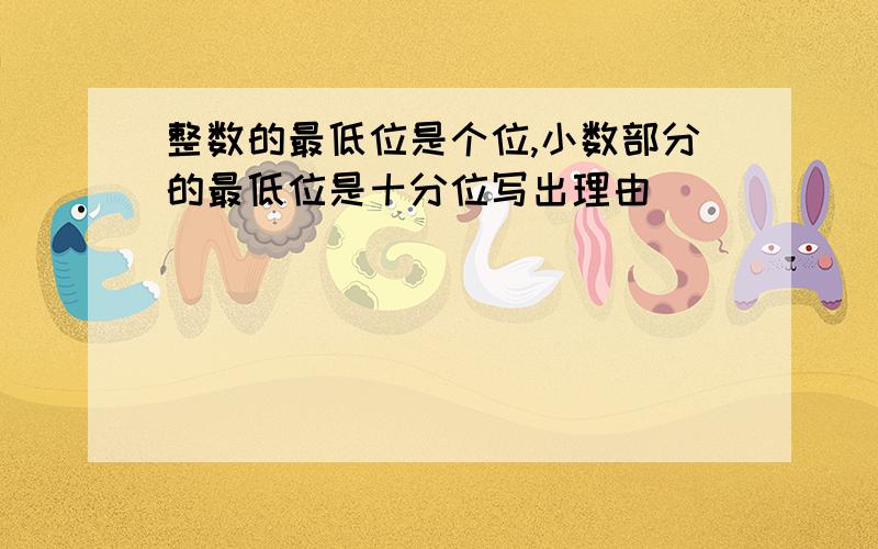 整数的最低位是个位,小数部分的最低位是十分位写出理由