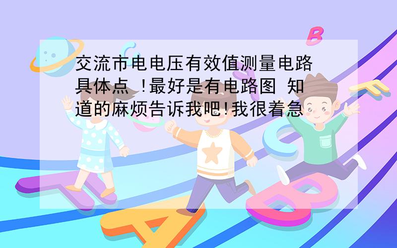 交流市电电压有效值测量电路 具体点 !最好是有电路图 知道的麻烦告诉我吧!我很着急