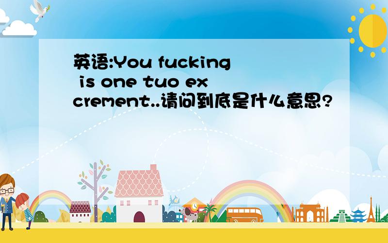 英语:You fucking is one tuo excrement..请问到底是什么意思?