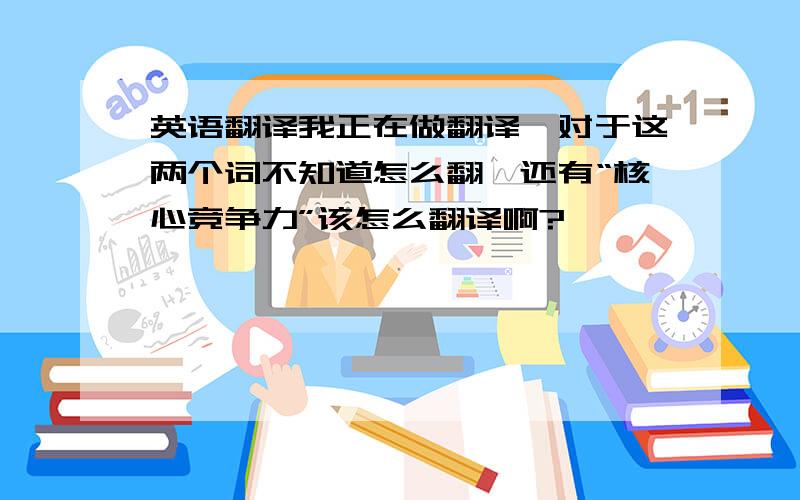 英语翻译我正在做翻译,对于这两个词不知道怎么翻,还有“核心竞争力”该怎么翻译啊?