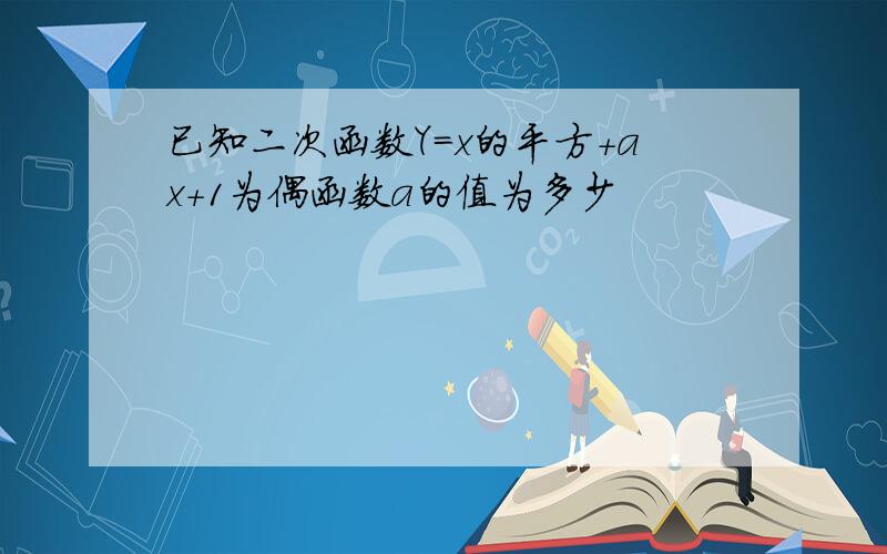 已知二次函数Y=x的平方+ax+1为偶函数a的值为多少