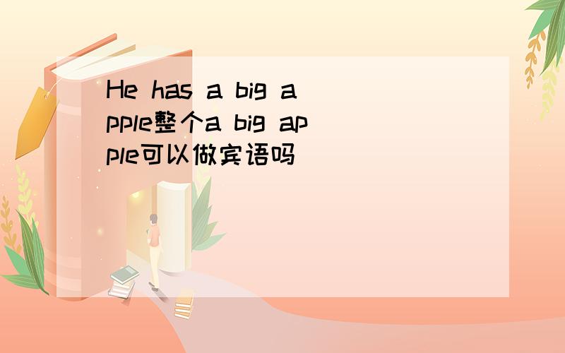 He has a big apple整个a big apple可以做宾语吗