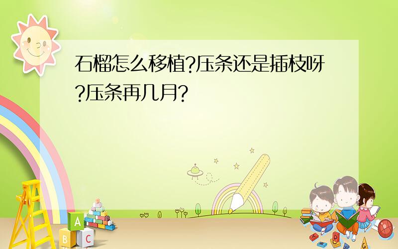 石榴怎么移植?压条还是插枝呀?压条再几月?