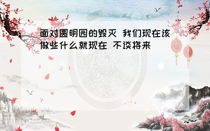 面对圆明园的毁灭 我们现在该做些什么就现在 不谈将来