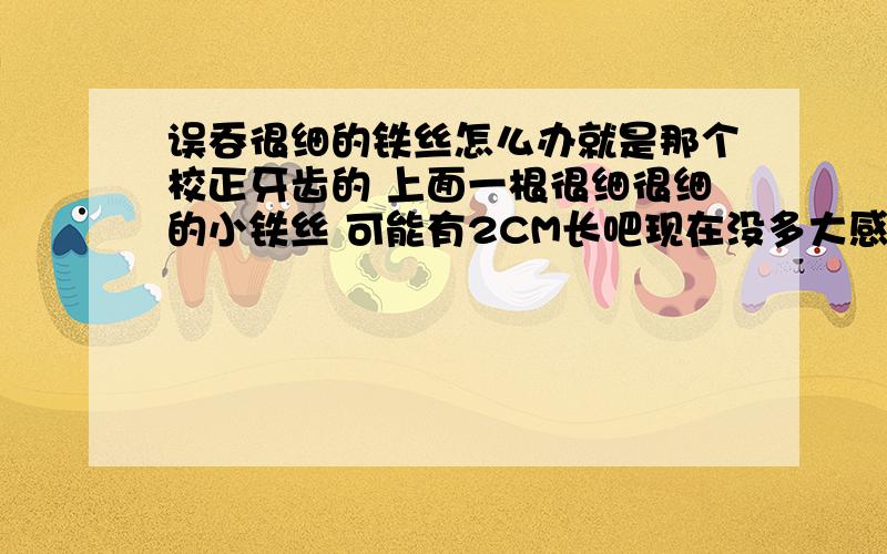 误吞很细的铁丝怎么办就是那个校正牙齿的 上面一根很细很细的小铁丝 可能有2CM长吧现在没多大感觉 我有点害怕