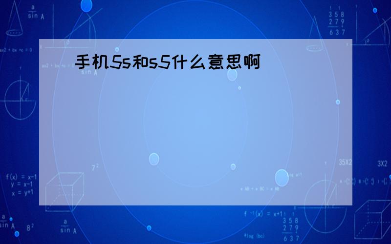 手机5s和s5什么意思啊