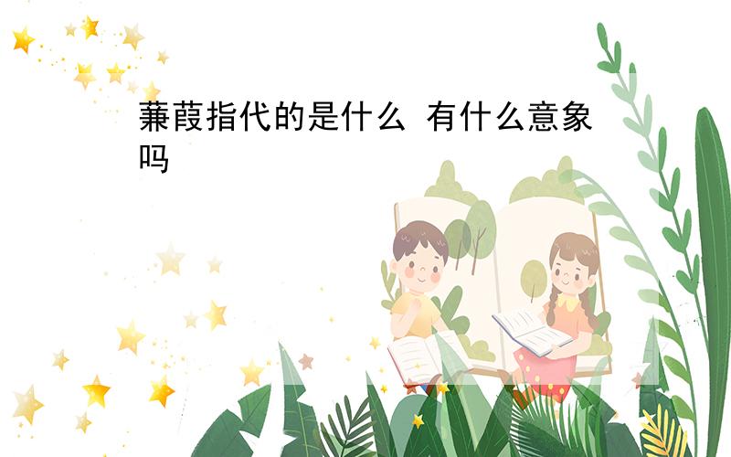 蒹葭指代的是什么 有什么意象吗