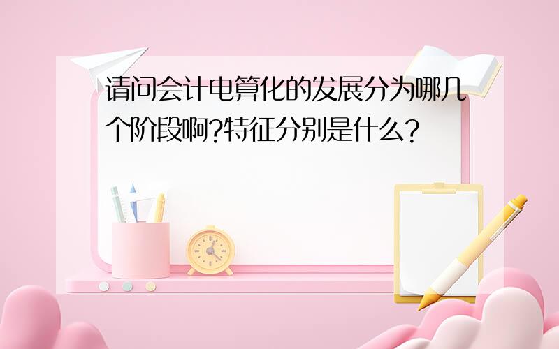 请问会计电算化的发展分为哪几个阶段啊?特征分别是什么?