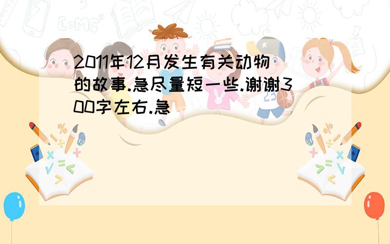 2011年12月发生有关动物的故事.急尽量短一些.谢谢300字左右.急