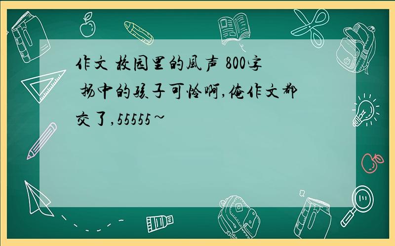 作文 校园里的风声 800字 扬中的孩子可怜啊,俺作文都交了,55555~