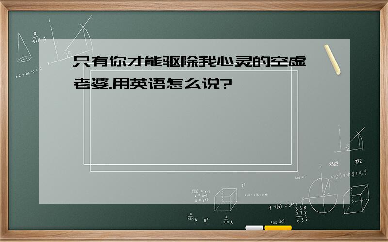 只有你才能驱除我心灵的空虚,老婆.用英语怎么说?