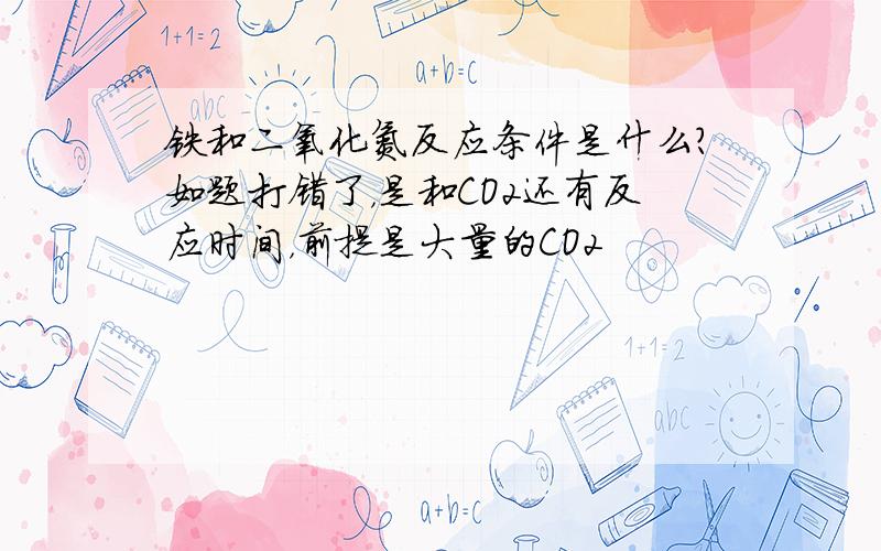 铁和二氧化氮反应条件是什么?如题打错了，是和CO2还有反应时间，前提是大量的CO2