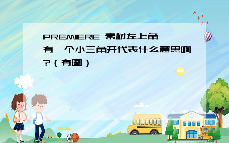 PREMIERE 素材左上角有一个小三角开代表什么意思啊?（有图）