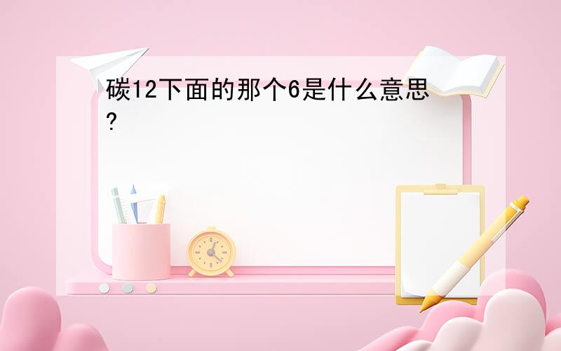 碳12下面的那个6是什么意思?