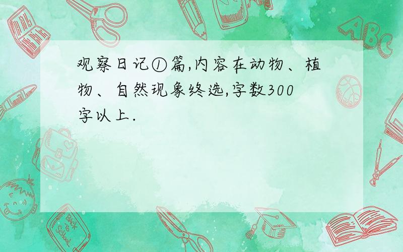 观察日记①篇,内容在动物、植物、自然现象终选,字数300字以上.