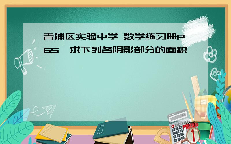 青浦区实验中学 数学练习册P65,求下列各阴影部分的面积