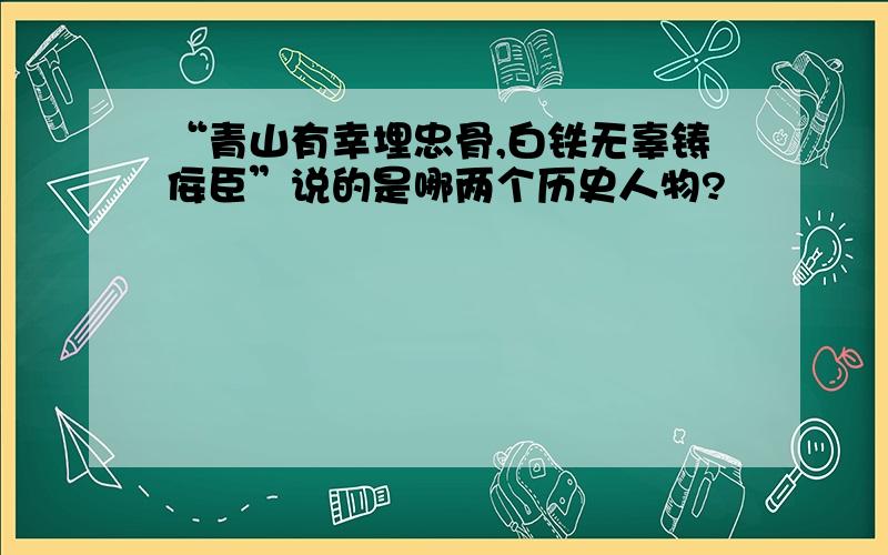 “青山有幸埋忠骨,白铁无辜铸佞臣”说的是哪两个历史人物?