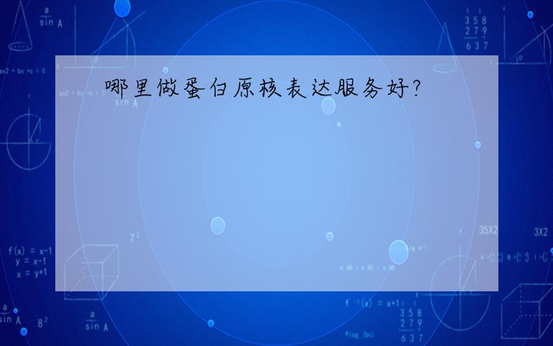 哪里做蛋白原核表达服务好?