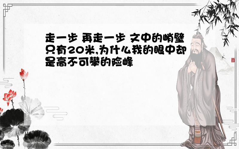 走一步 再走一步 文中的峭壁只有20米,为什么我的眼中却是高不可攀的险峰