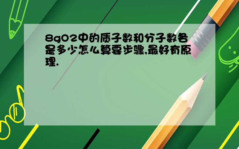 8gO2中的质子数和分子数各是多少怎么算要步骤,最好有原理.