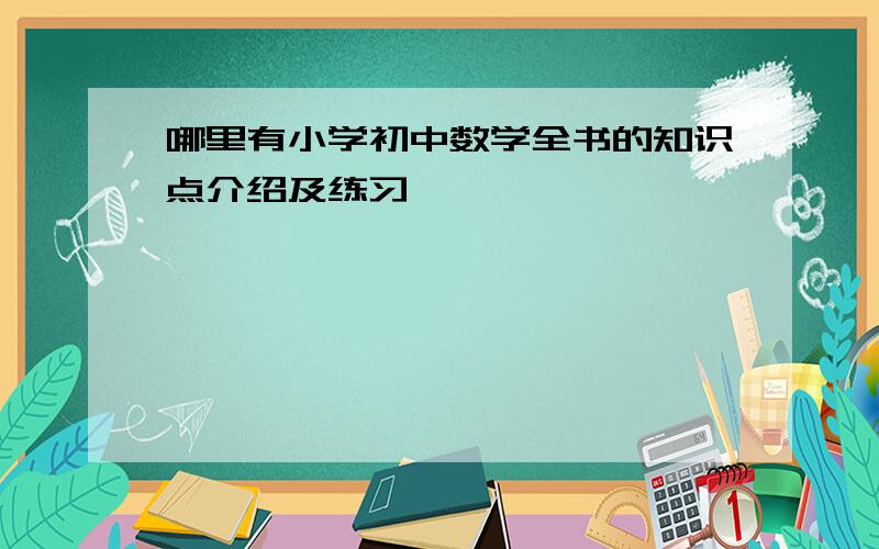 哪里有小学初中数学全书的知识点介绍及练习