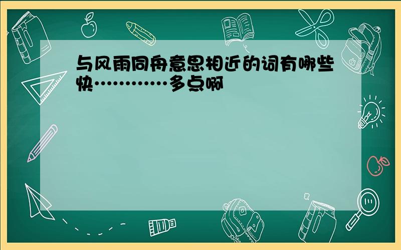 与风雨同舟意思相近的词有哪些快…………多点啊