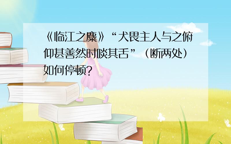 《临江之麋》“犬畏主人与之俯仰甚善然时啖其舌”（断两处）如何停顿?