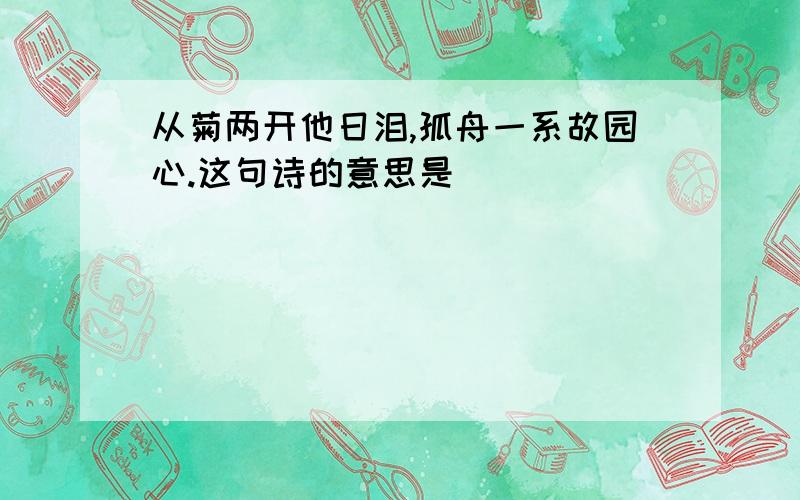 从菊两开他日泪,孤舟一系故园心.这句诗的意思是