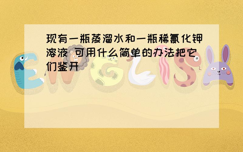 现有一瓶蒸溜水和一瓶稀氯化钾溶液 可用什么简单的办法把它们鉴开