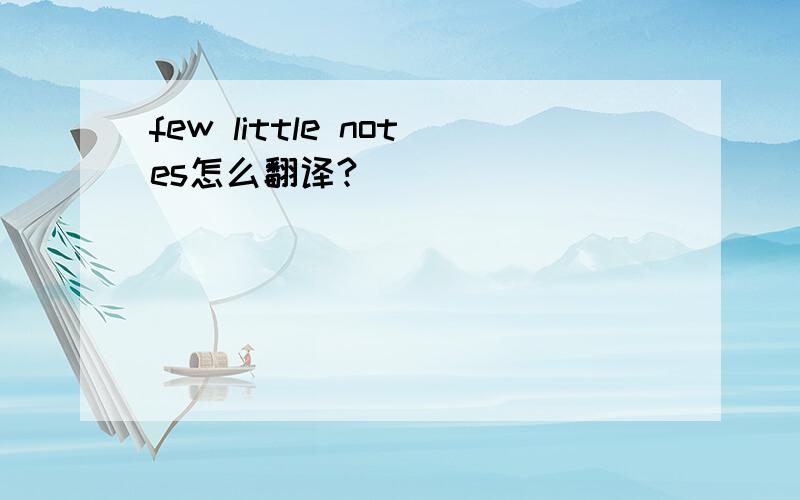 few little notes怎么翻译?